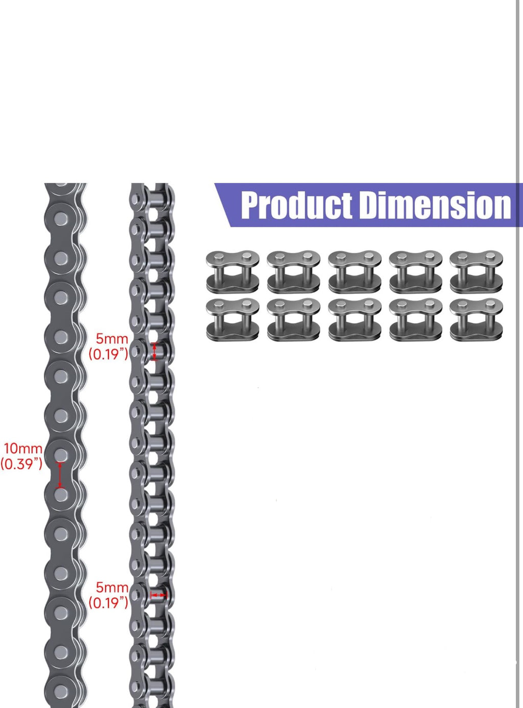35 Roller Chain 3FT 95Links With Master Links